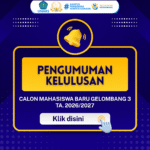Pengumuman Kelulusan CAMABA Gelombang 3 TA. 2026/2027